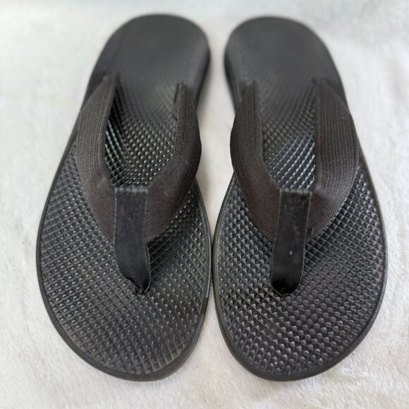 Chaco Women's Flip EcoTread Sandals Size 9 Black Textured Sole Lightweight - Picture 1 of 8